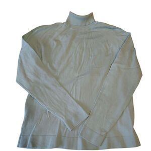 Talbots Petites Vintage Mercenized Cotton Stretch Lt. Blue Turtleneck Size L....